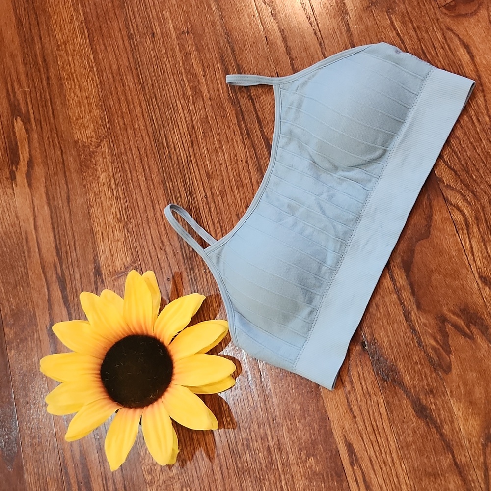 Denim Ribbed Bra